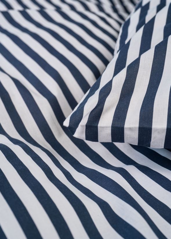 Bomull sengesett marineblå - 3