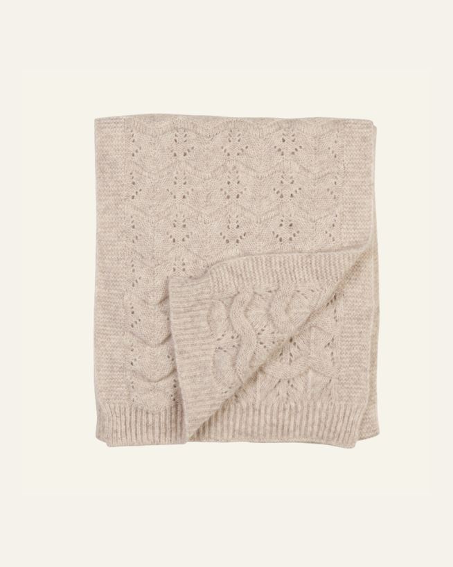Strikket skjerf sand - 40x200 cm sand - 1