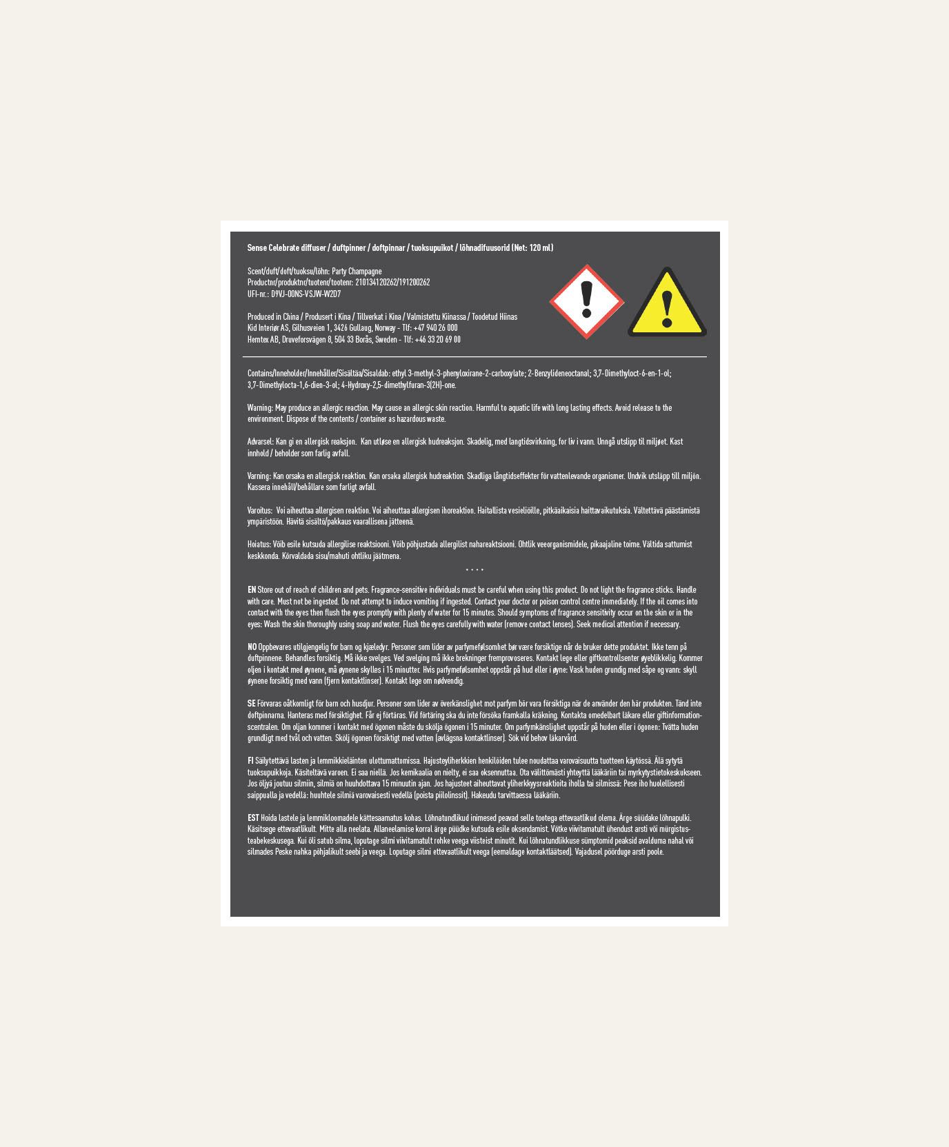 Duftpinner champagne - 3