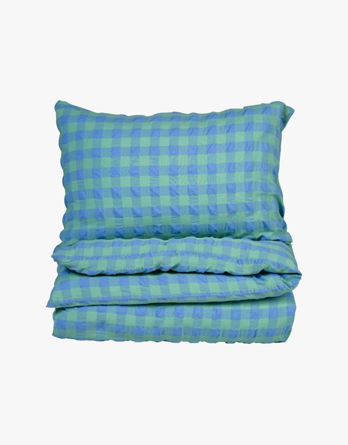 Garnfarget krepp sengesett grønn - 140x220 cm grønn - 1