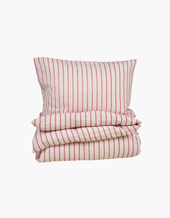 Krepp sengesett rød - 200x220 cm rød - 1