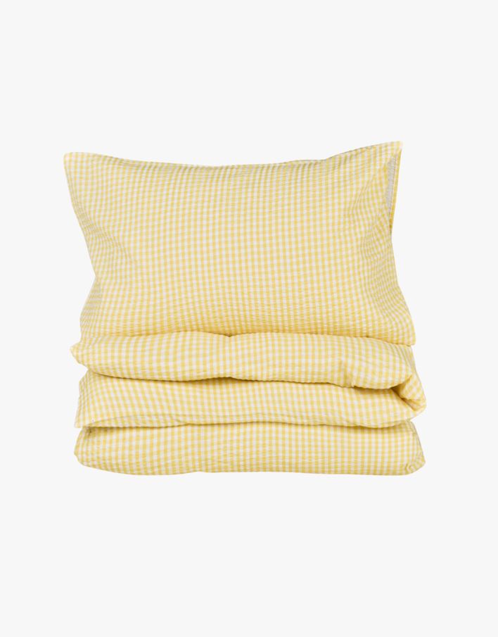 Krepp sengesett gul - 140x200 cm gul - 1