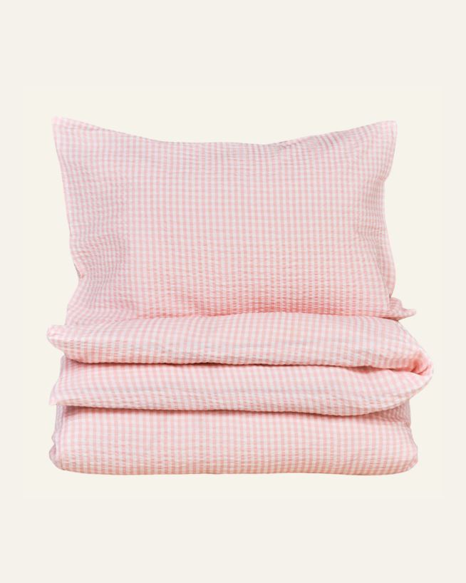 Krepp sengesett rosa - 200x220 cm/50x70 cm rosa - 1