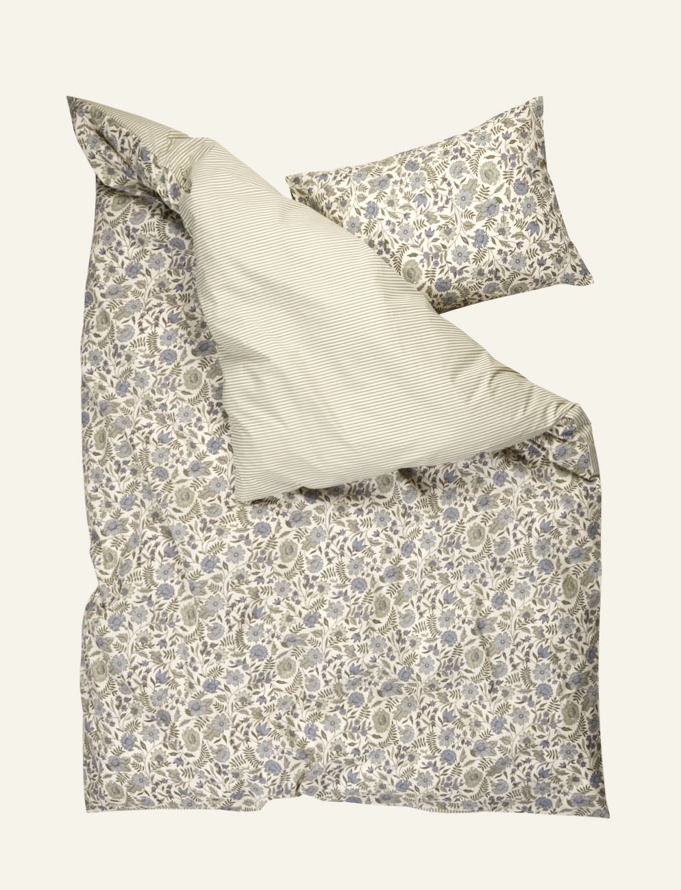 Bomull sengesett olivengrønn - 4