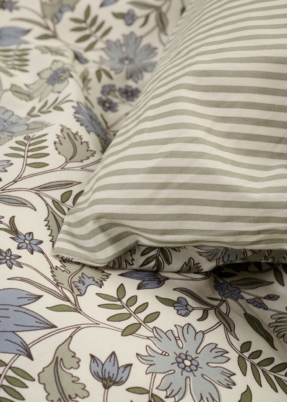 Bomull sengesett olivengrønn - 5