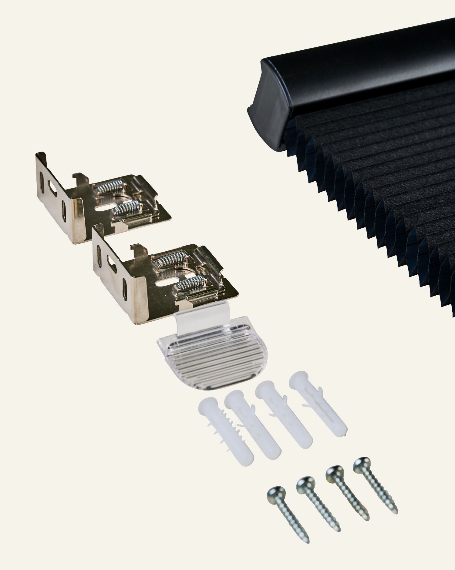 Lystett dobbel plisségardin svart - 5