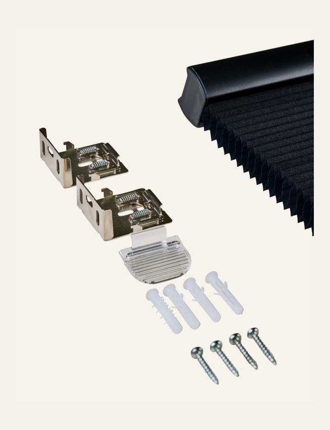 Lystett dobbel plisségardin svart - 5