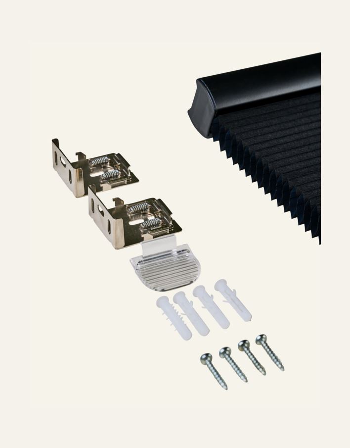 Lystett dobbel plisségardin svart - 5