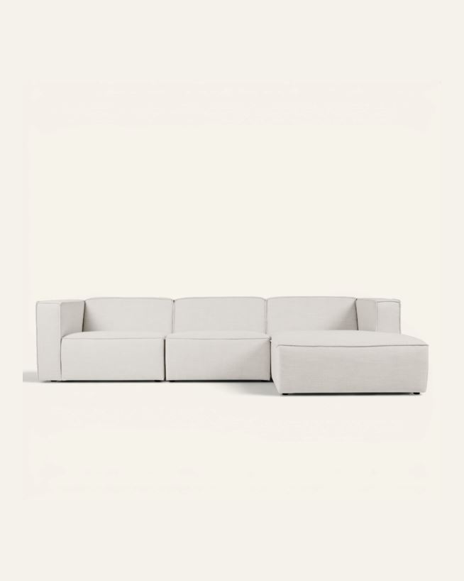 Modulsofa 3 deler sjeselong høyre natur - 314x154x73 cm natur - 1
