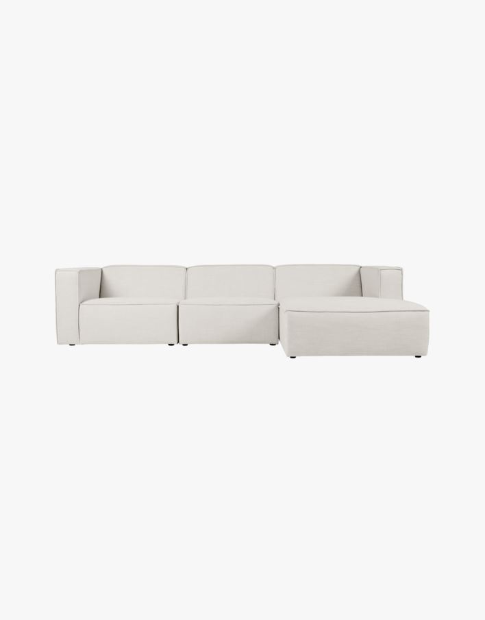 3 deler m/sjeselong høyre natur - 314x154x73 cm natur - 1