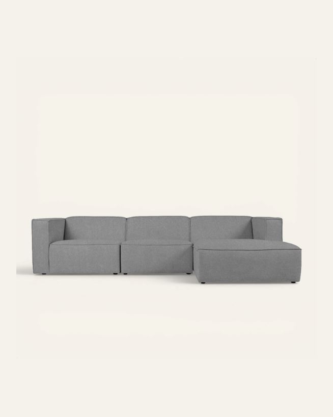 Modulsofa 3 deler sjeselong høyre grå - 314x154x73 cm grå - 1