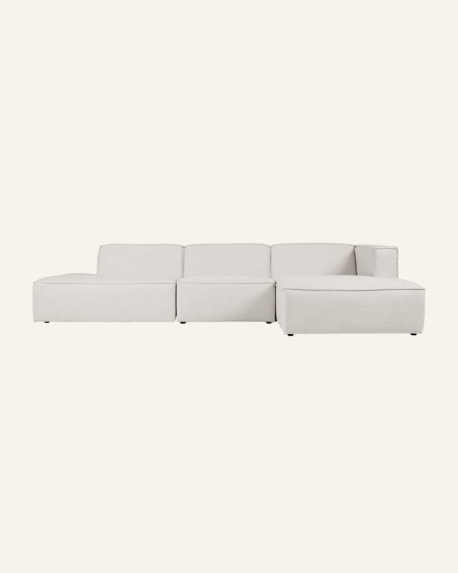 Modulsofa 3 deler åpen ende venstre natur - 338x153x73 cm natur - 1
