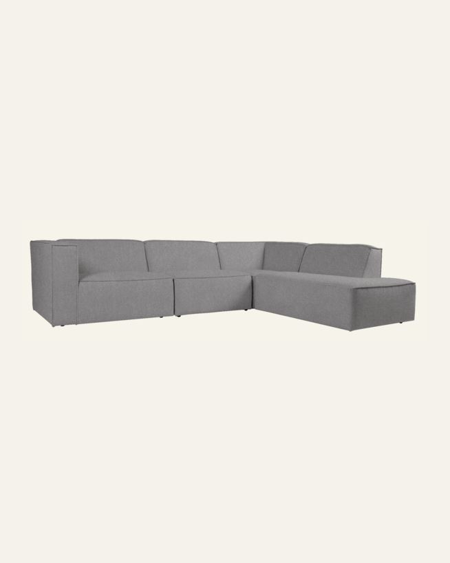 Modulsofa 4 deler åpen ende høyre grå - 293x227x73 cm grå - 1
