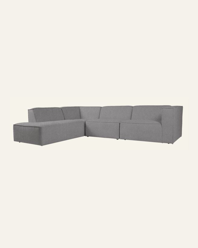 Modulsofa 4 deler åpen ende venstre grå - 293x227x73 cm grå - 1