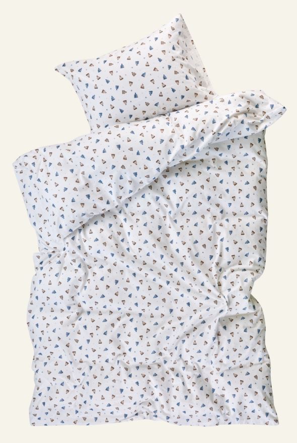 Flanell sengesett multi blå - 3
