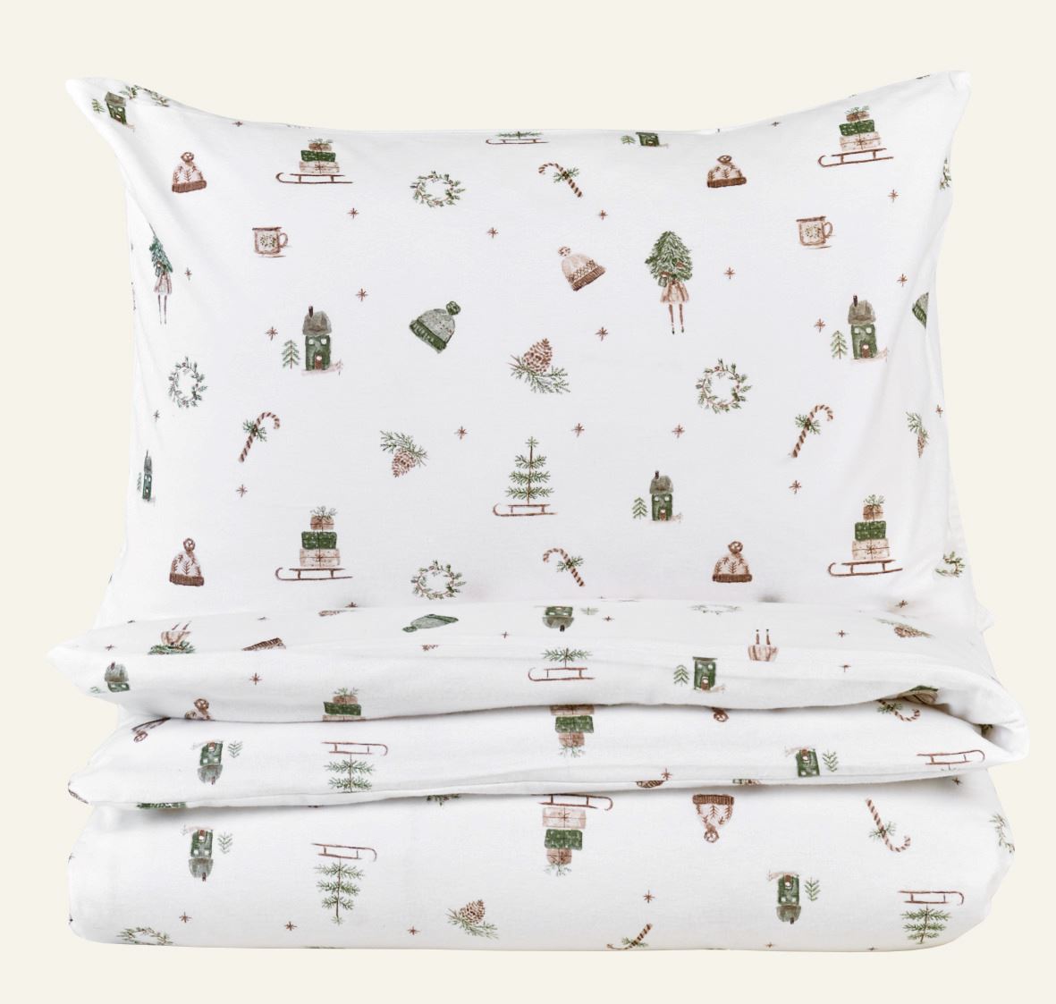 Flanell sengesett              multi grønn - 140x200 cm multi grønn - 1