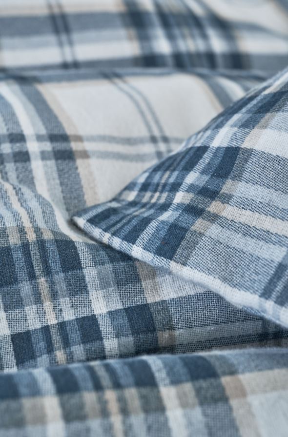 Flanell sengesett              blå - 4