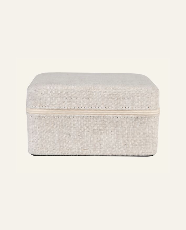 Smykkeskrin m/glidelås natur - 13x13 cm natur - 1