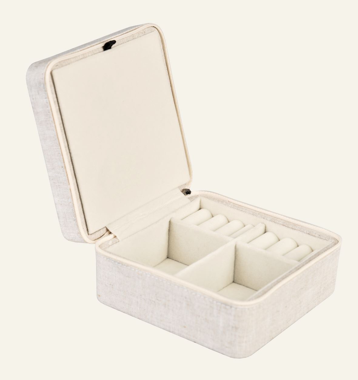 Smykkeskrin m/glidelås natur - 3