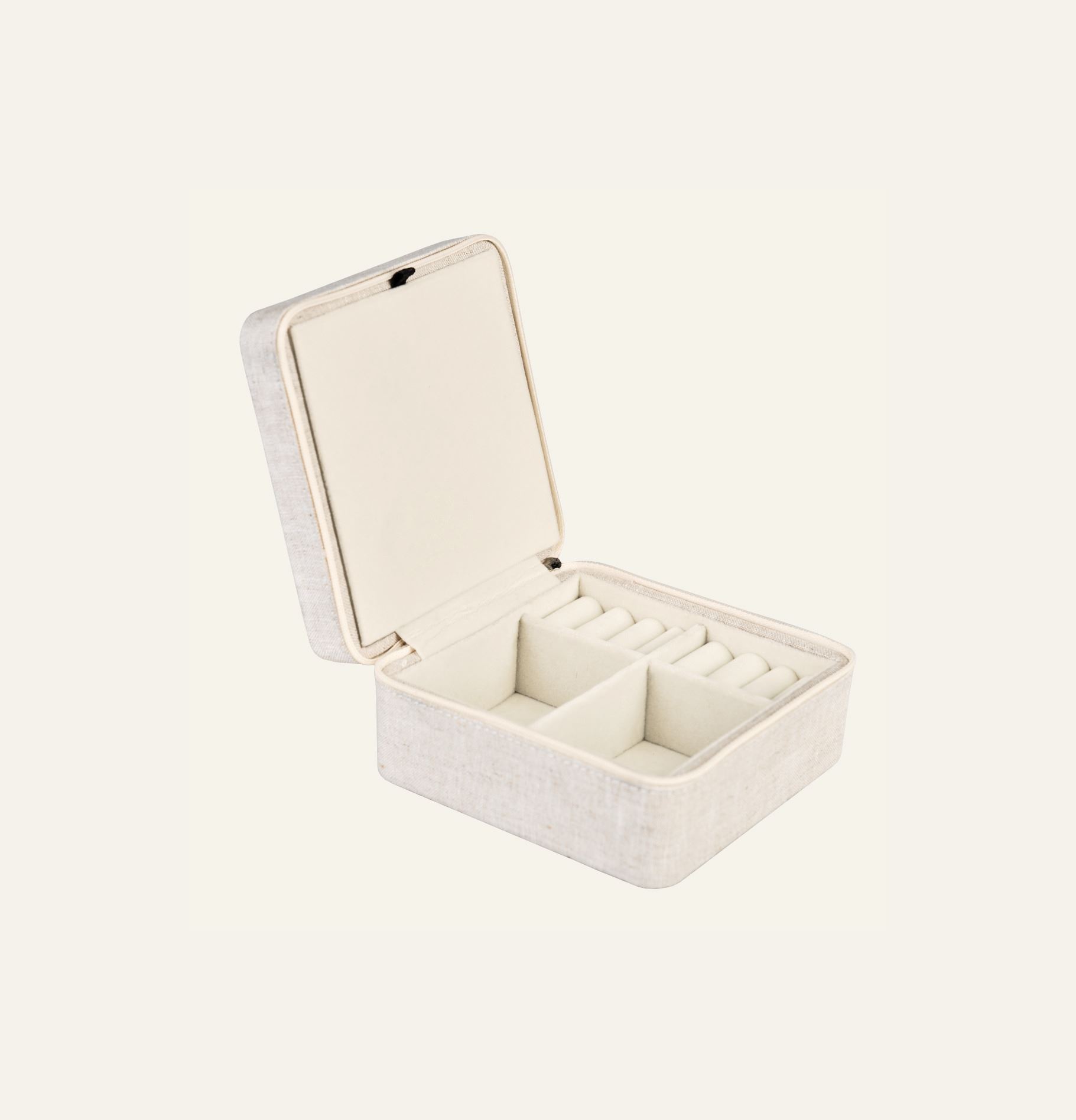 Smykkeskrin m/glidelås natur - 3