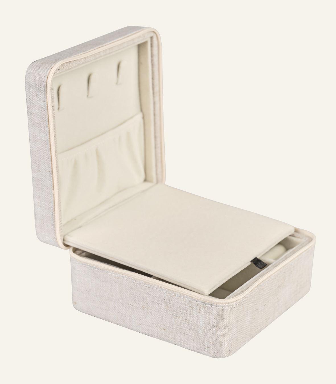 Smykkeskrin m/glidelås natur - 5