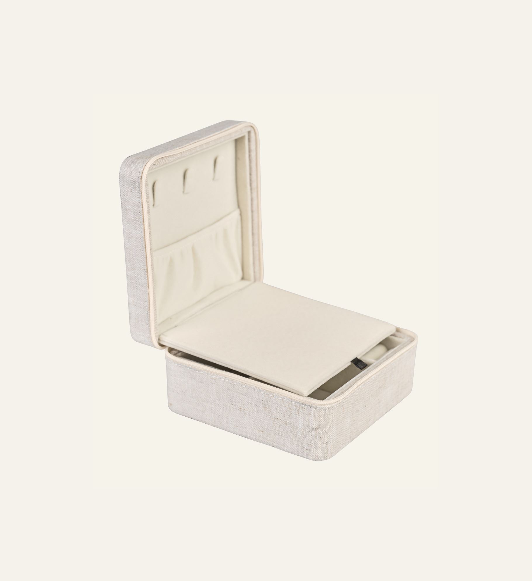 Smykkeskrin m/glidelås natur - 5