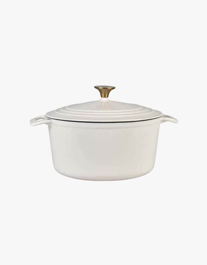 Støpejernsgryte rund krem - 4300ml krem - 1