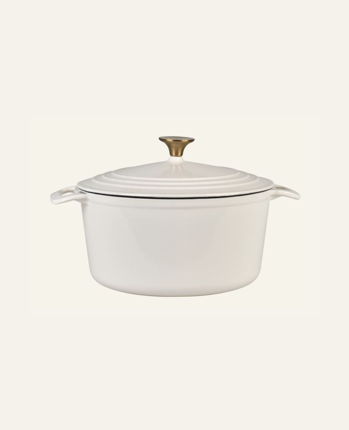 Støpejernsgryte rund krem - 4300ml krem - 1