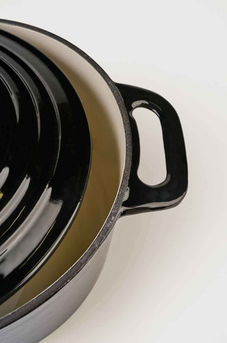 Støpejernsgryte rund svart - 2