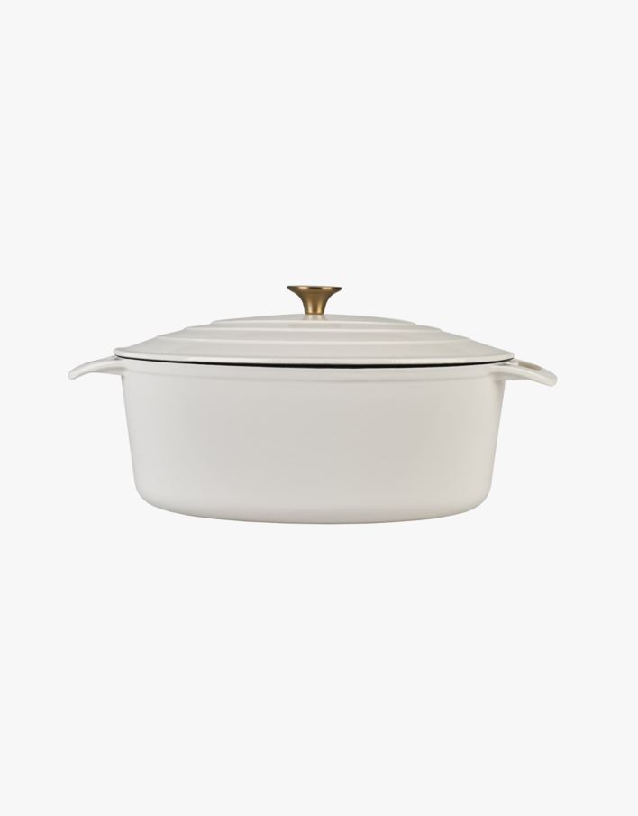 Støpejernsgryte oval krem - 5800ml krem - 1