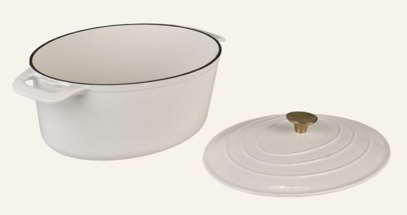 Støpejernsgryte oval krem - 5