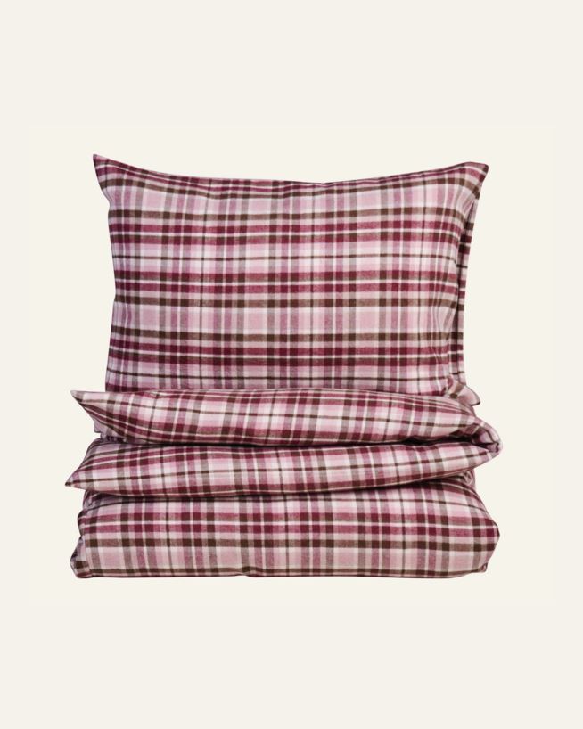 Garnfarget flanell sengesett multi rosa - 140x220 cm multi rosa - 1