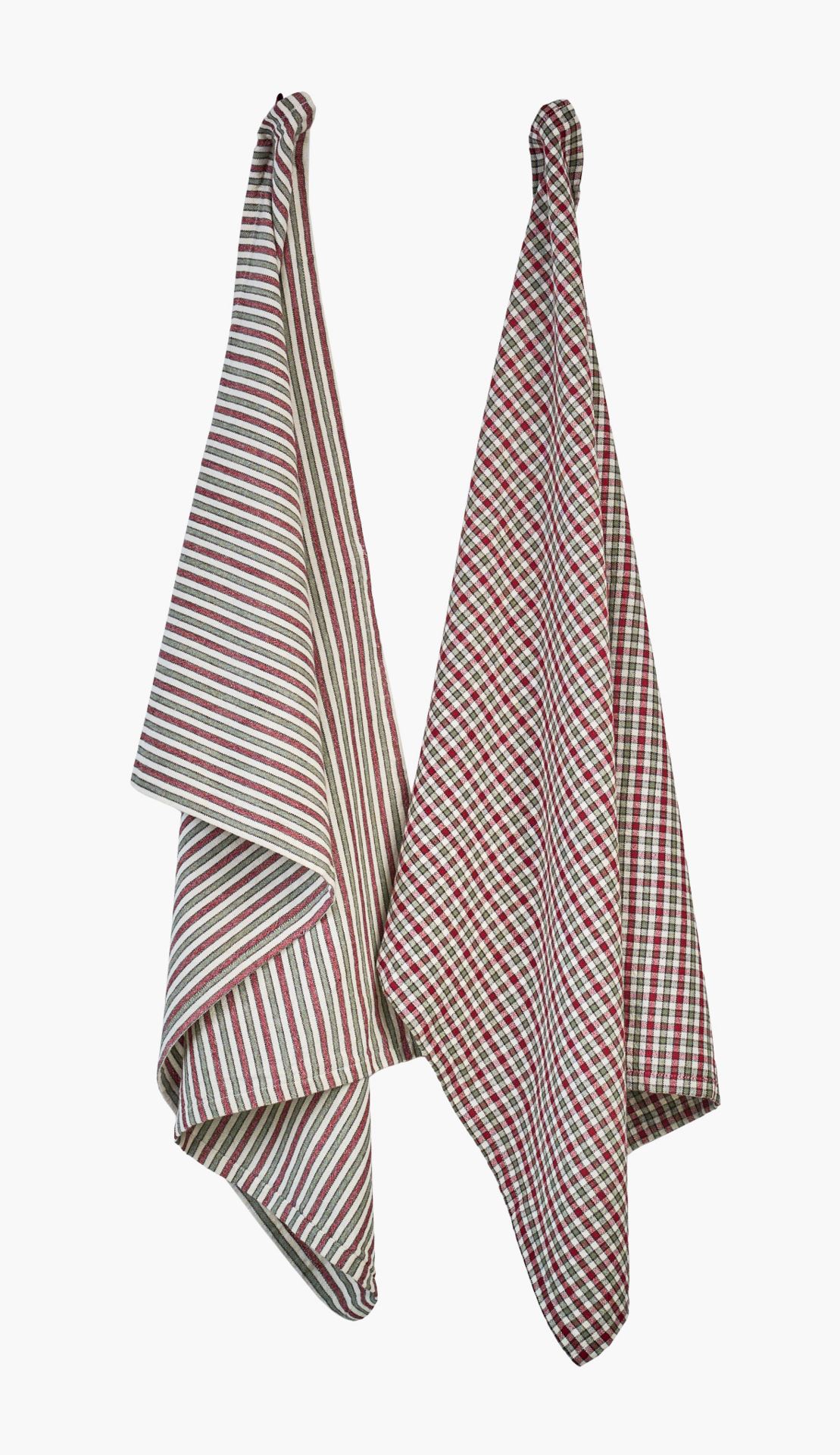 2pk kjøkkenhåndkle rød - 50x70 cm rød - 1