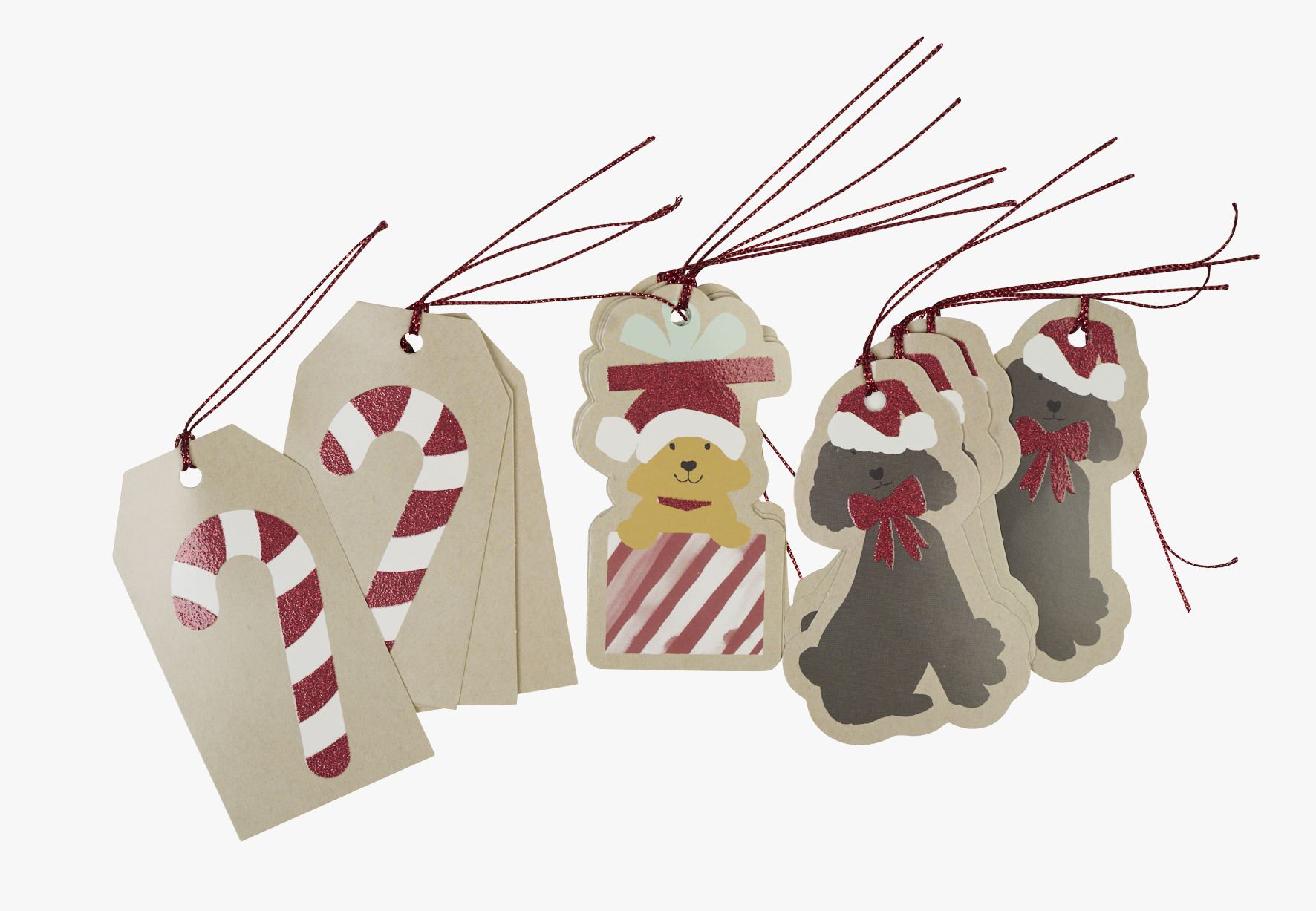 Merkelapp 12stk natur - 9 cm natur - 1