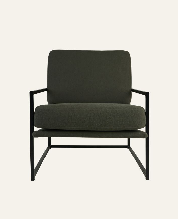 Loungestol olivengrønn - 66x86x78 cm olivengrønn - 1
