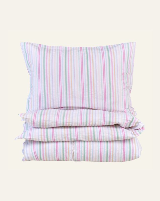 Garnfarget krepp sengesett multi - 140x220+50x70 cm multi - 1