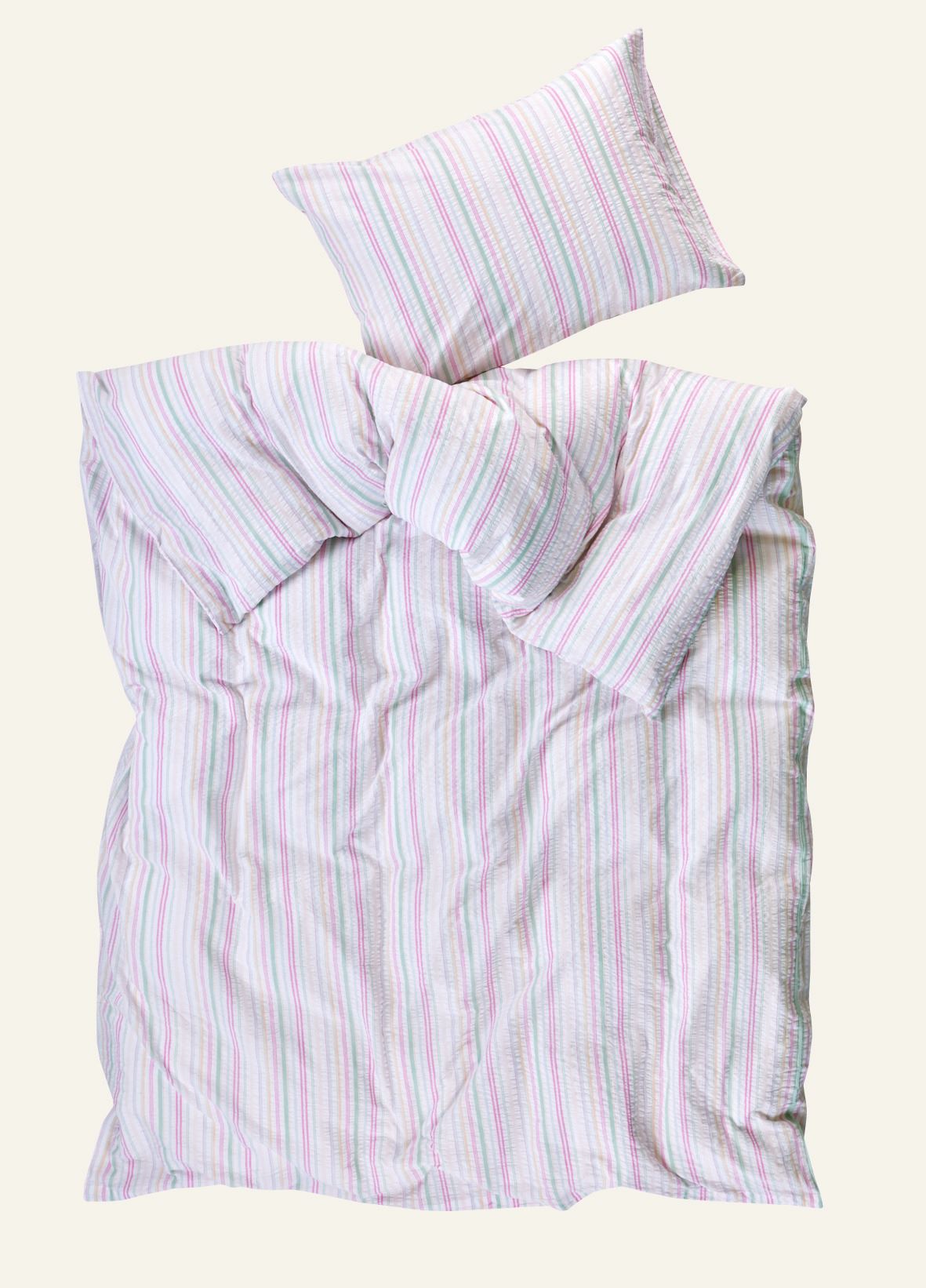 Garnfarget krepp sengesett multi - 3