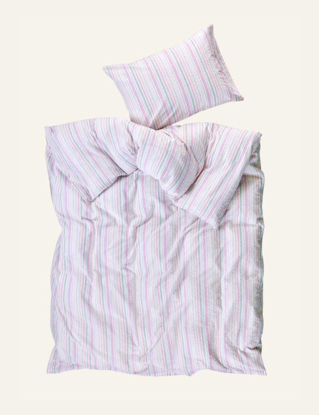 Garnfarget krepp sengesett multi - 3