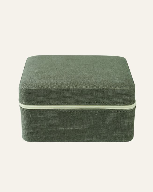 Smykkeskrin m/glidelås olivengrønn - 13x13 cm olivengrønn - 1