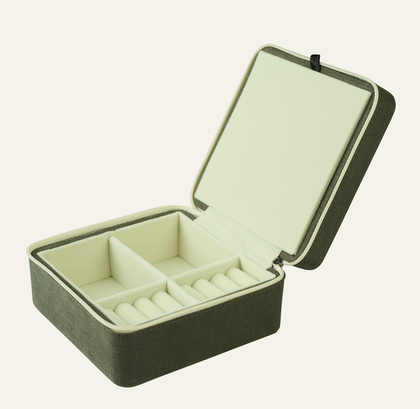 Smykkeskrin m/glidelås olivengrønn - 2