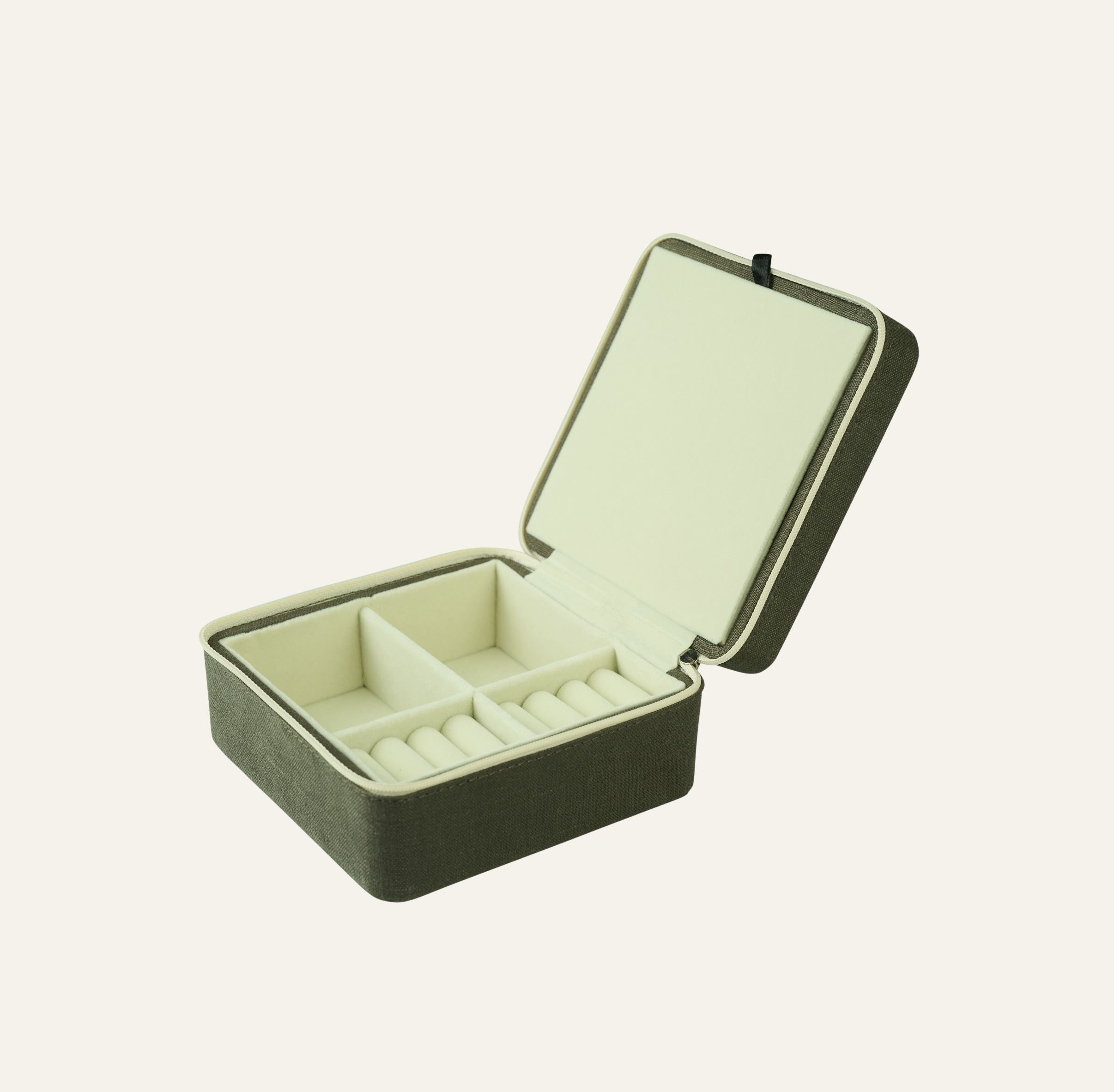 Smykkeskrin m/glidelås olivengrønn - 2