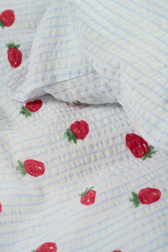 Krepp sengesett lys blå - 4