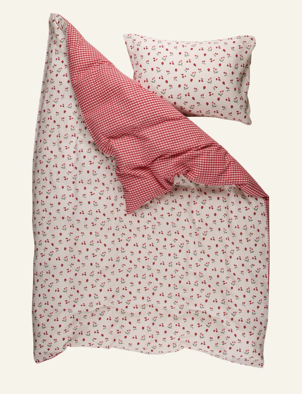 Krepp sengesett rød - 3