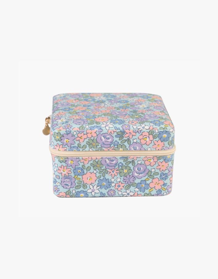Smykkeskrin m/glidelås multi blå - 11x11 cm multi blå - 1