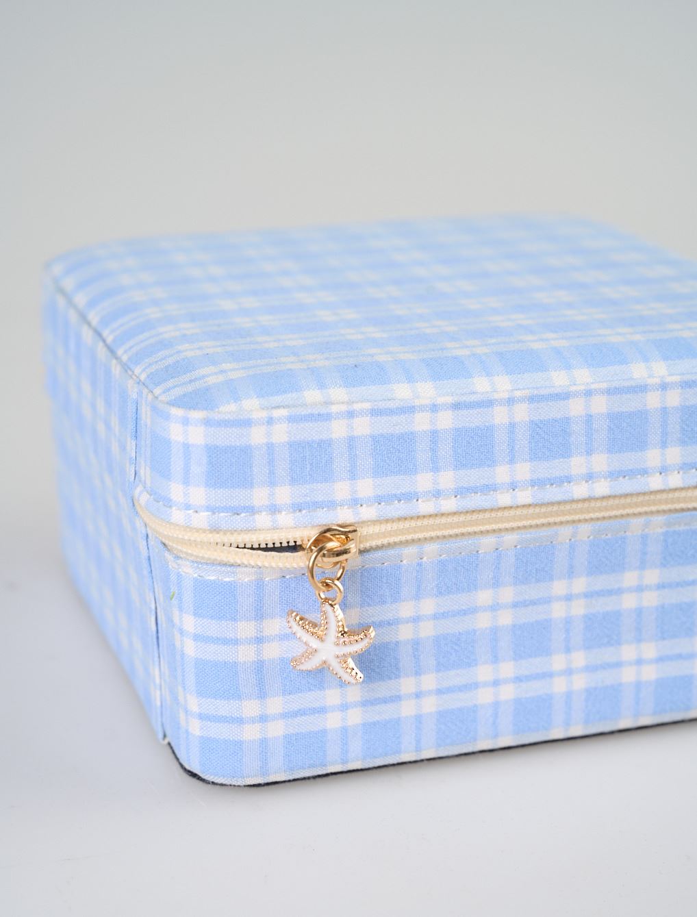 Smykkeskrin m/glidelås lys blå - 3