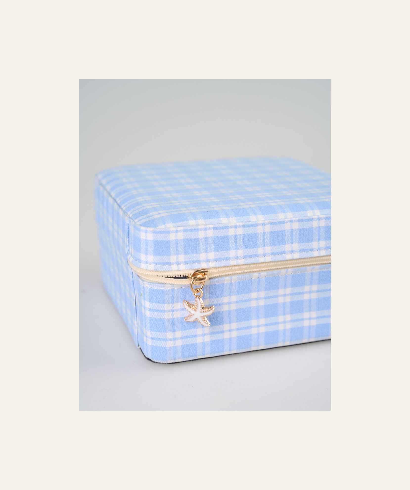 Smykkeskrin m/glidelås lys blå - 3