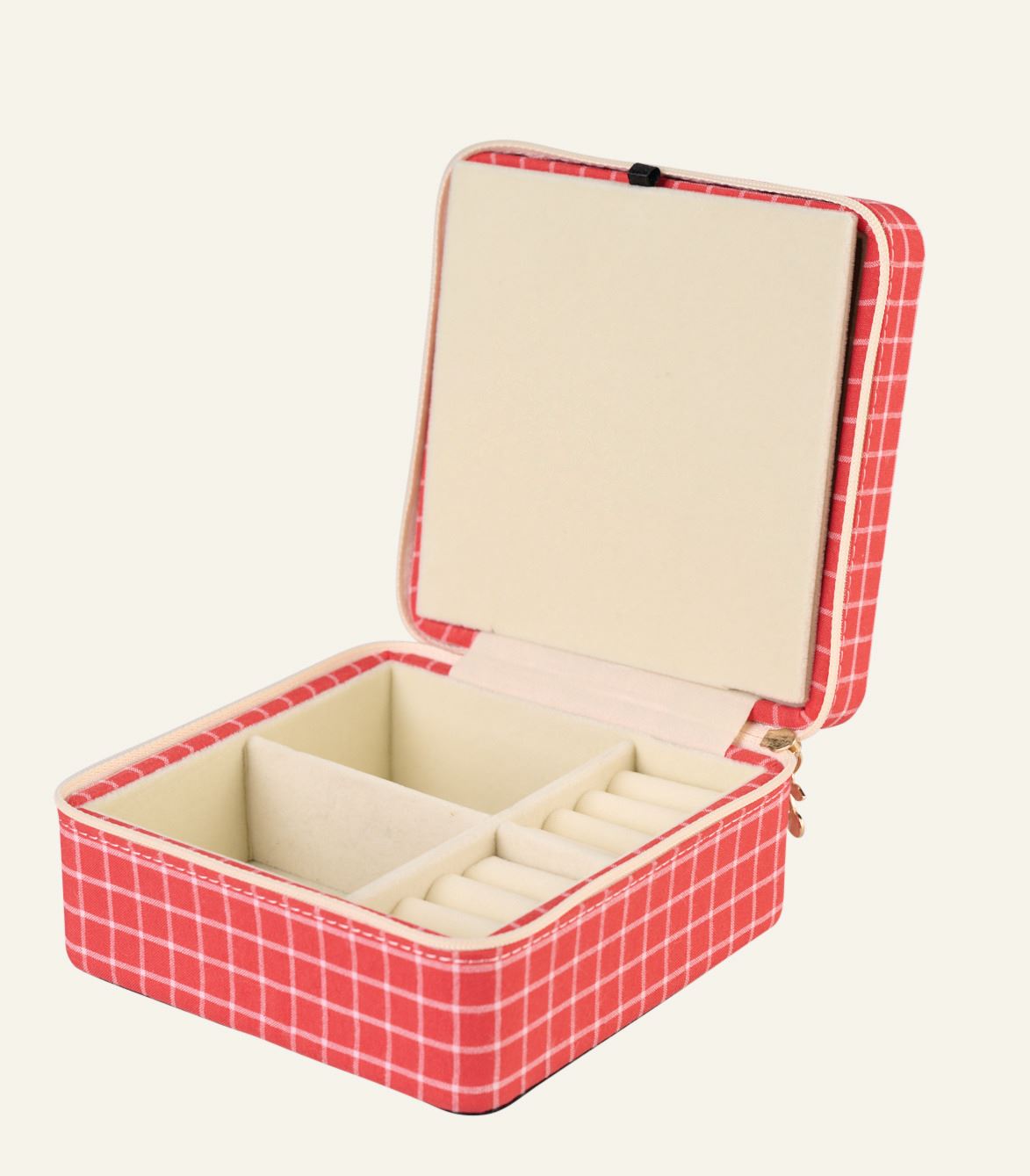 Smykkeskrin m/glidelås rød - 2