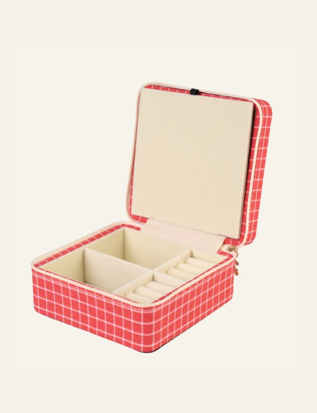 Smykkeskrin m/glidelås rød - 2