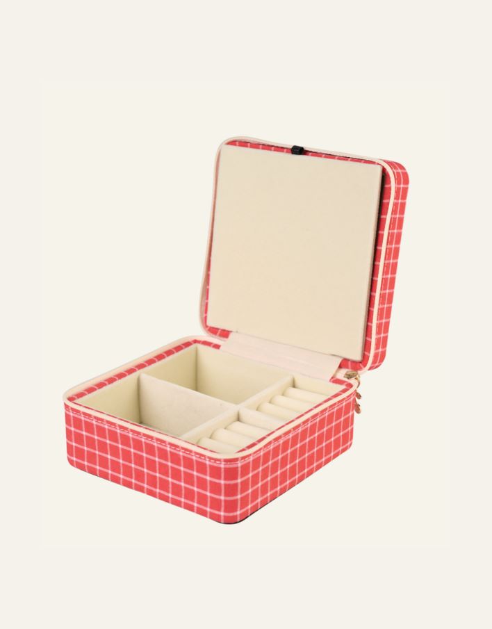Smykkeskrin m/glidelås rød - 2