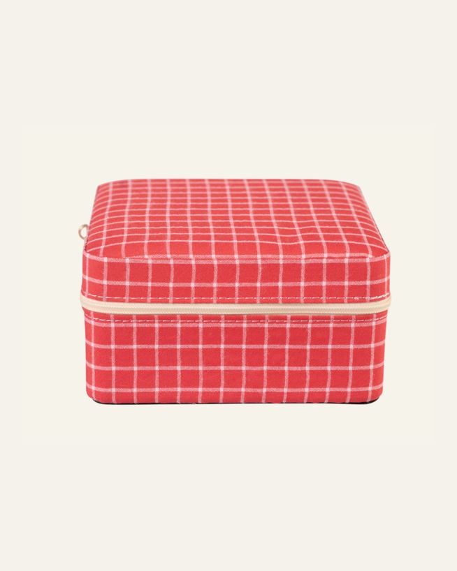 Smykkeskrin m/glidelås rød - 13x13 cm rød - 1